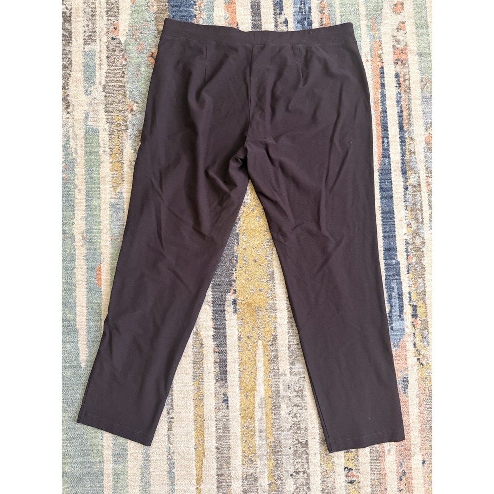 Eileen Fisher Washable Stretch Crepe Slim Pants Burgundy - Picture 3 of 4